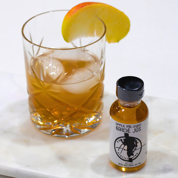 Apple pie-eyed birdie juice shot glass
