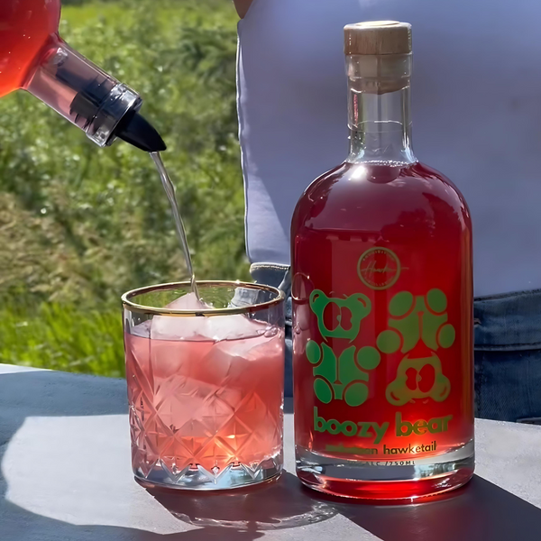 delicious boozy bear cocktail poured over ice 