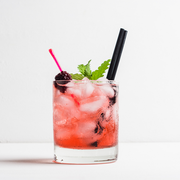 boozy bear saskatoon cocktail mixed with sparkling soda